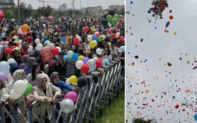 Ali Asaf için binlerce balon uçuruldu, kanseri yendiği için sevinçle kutlandı.