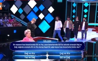 Masadaki sıralama: Gül, Yaz, Dağ, Çağ, Ali, Ata.