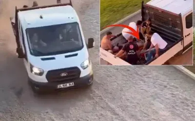 Kamyonetin içinde dehşet verici manzara