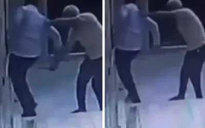 Cami müezzinine yapılan bıçaklı saldırı anları kamerada!