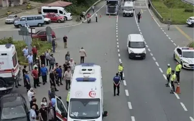 Rize’de trafik kazası: 1 ölü, 8 yaralı