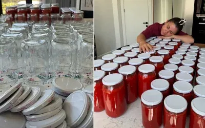 Merve Özbey’in 12 Kilo Verip Kışlık Domates Sosları Hazırlığı