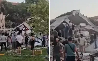 Balıkesir’deki deprem sonrası yıkılan binaların ilk görüntüleri