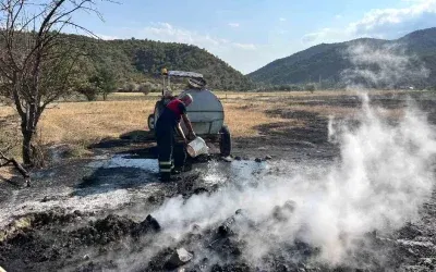 Osmancık’ta Tarlada Çıkan Yangına İtfaiye Yetişti