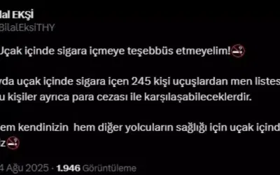 THY’den sigara içen yolcular için cezai tedbirler uygulanacak.
