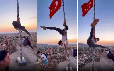 Türk bayrağındaki direk dansı Valiliği harekete geçirdi