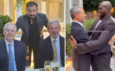 Fenerbahçe efsaneleri Aykut Kocaman ve Aziz Yıldırım düğünde bir araya geldi
