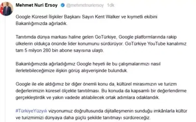GoTürkiye YouTube Kanalı 5 Milyon Takipçiye Erişti