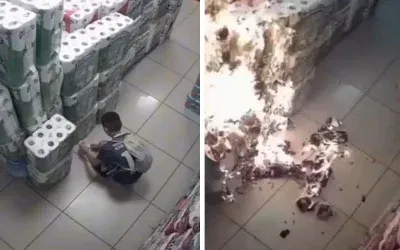 Market Ziyaretçisi Tuvalet Kağıdı Reyonunu Yakarak İtfaiye Ekibini Harekete Geçirdi!