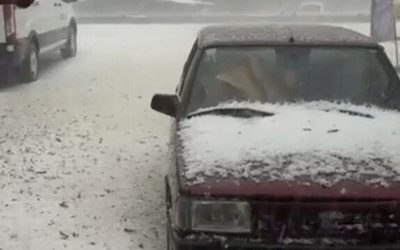 Muğla’da Dolu Yağışı Şehri Beyaza Bürüdü