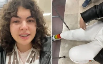 Öğrenci ameliyatlı bacağı sebebiyle uçağa alınmadı, hüngür hüngür ağladı.