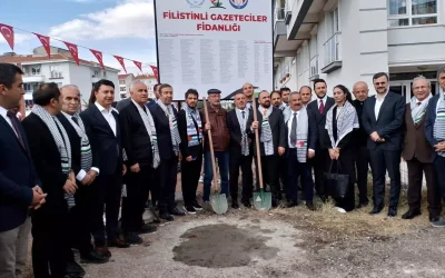 Ankara’da Filistinli Şehit Gazetecilere Fidan Dikildi