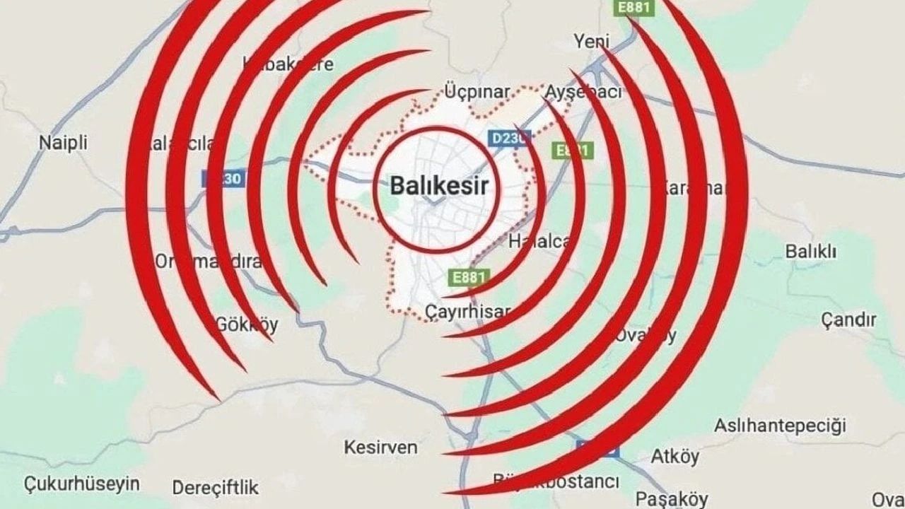 Balıkesir'de 4 Büyüklüğünde Deprem Sarsıntısı Hissedildi