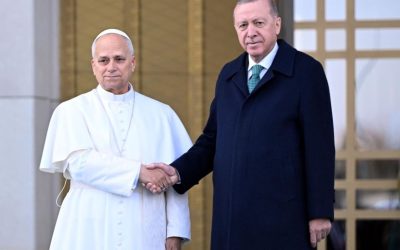 Erdoğan, Papa 14. Leo’yu resmi törenle karşıladı
