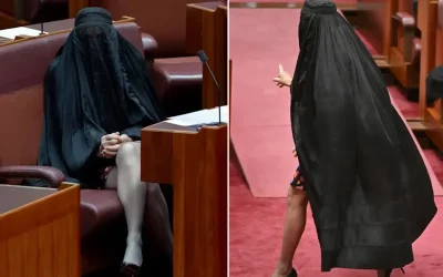 Avustralyalı senatör, Meclis’e kara çarşafla girerek provokatif bir eylem gerçekleştirdi.