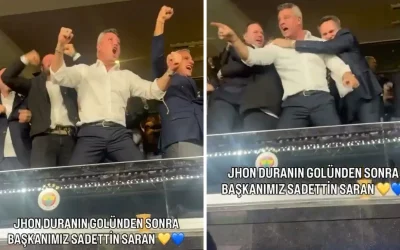 Sadettin Saran, 90+5’te atılan golün ardından coşkuya kapıldı