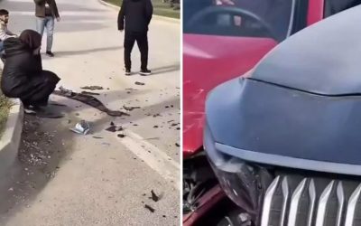 Direksiyon sınavında kaza: Kurs aracı TOGG ile çarpıştı