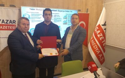 Yazar Medya Gece Yazı İşleri Sorumlusu Mehmet Efe Gürsoy’a Katılım Sertifikası Takdim Edildi