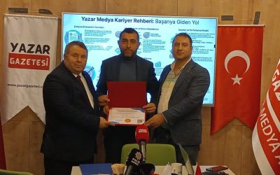 Yazar Medya İnternet Haber Müdürü Ahmet Gömeç’e Katılım Sertifikası Takdim Edildi