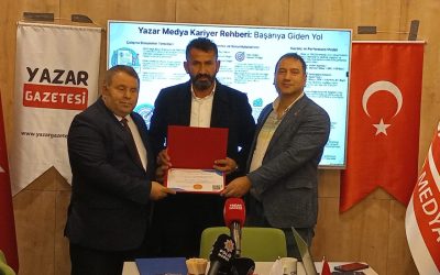 Yazar Medya Genel Koordinatörü Ahmet Dinlemek’e Katılım Sertifikası Takdim Edildi